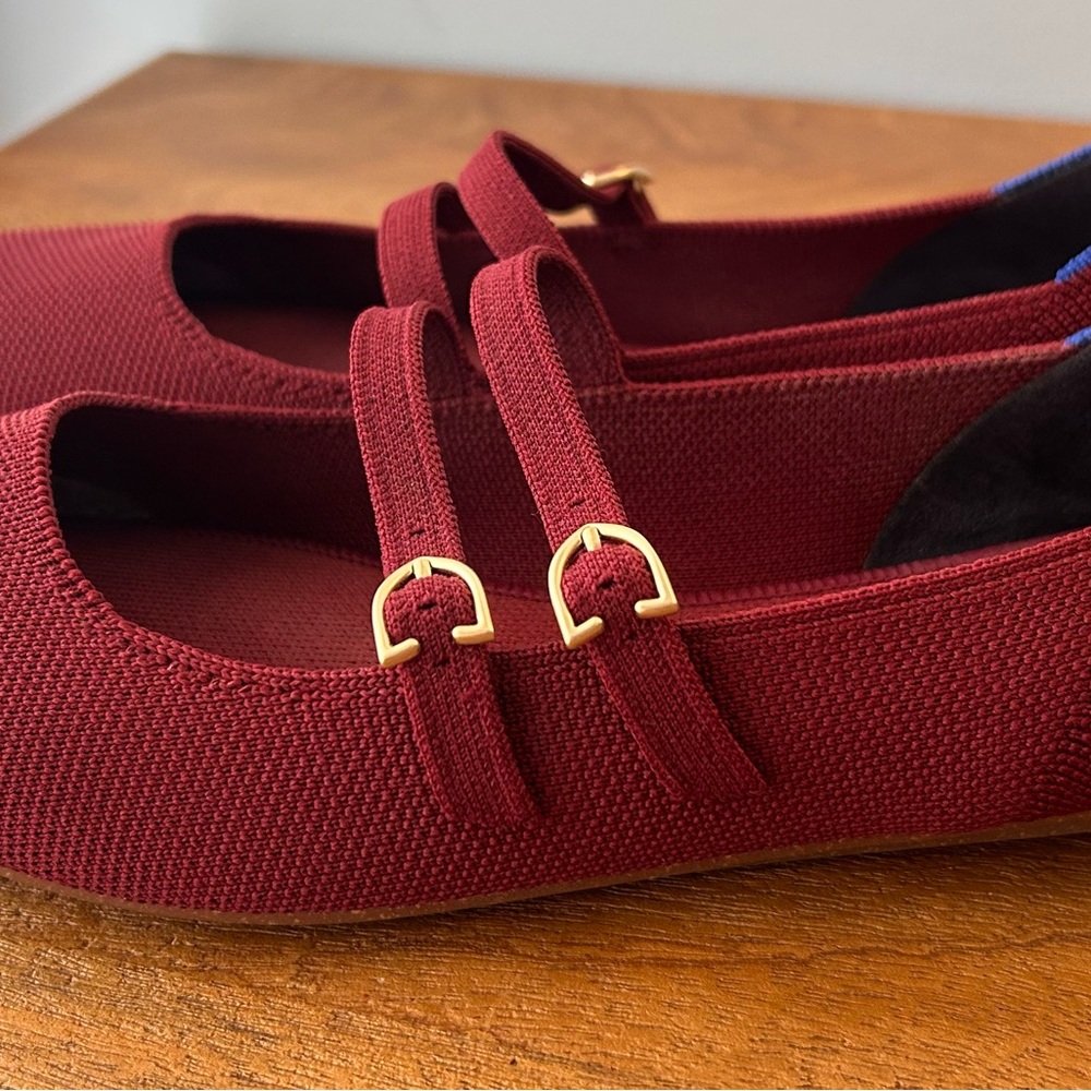Rothy's Cabernet Double Buckle Mary Jane Flats - Picture 4 of 7